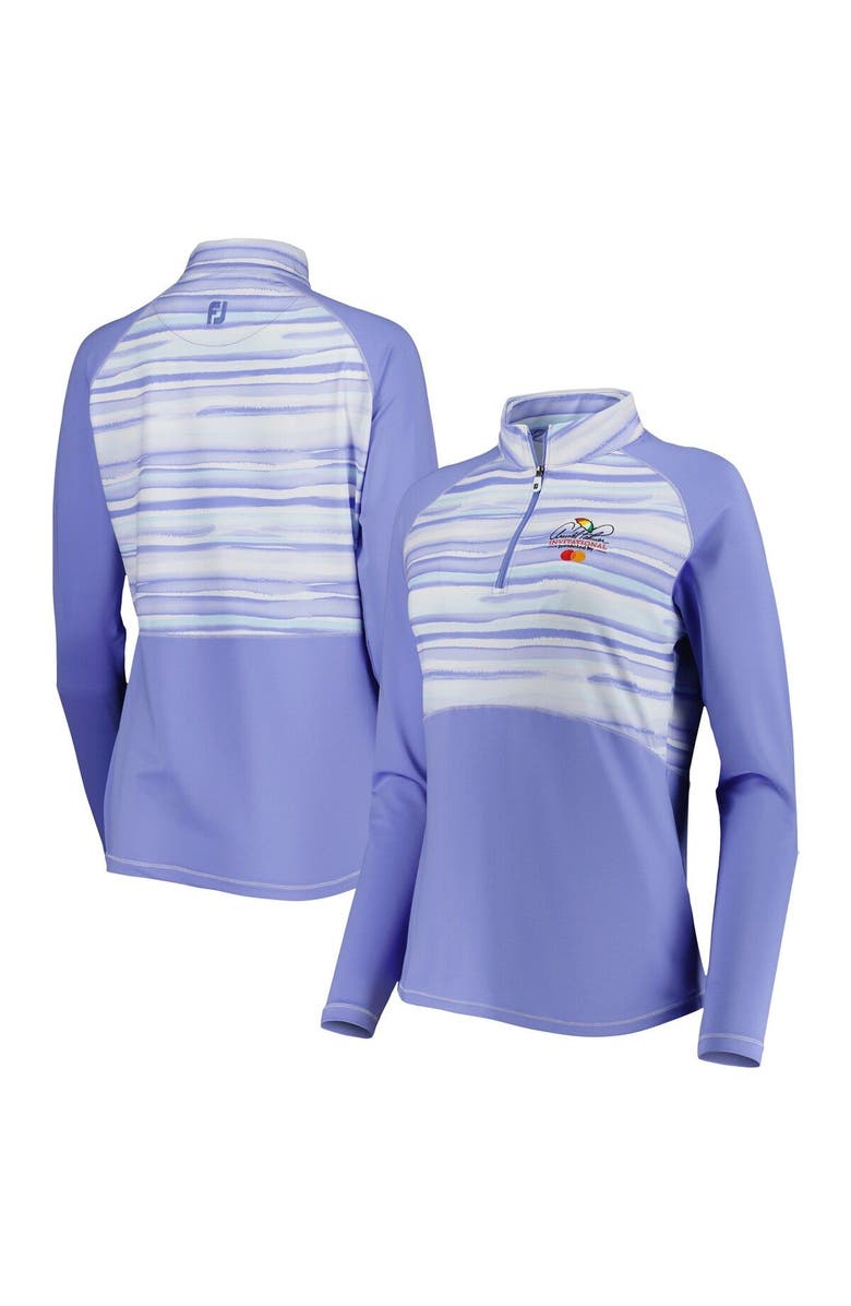 FOOTJOY Women's FootJoy Purple Arnold Palmer Watercolor Raglan Half-Zip Top, Main, color, 