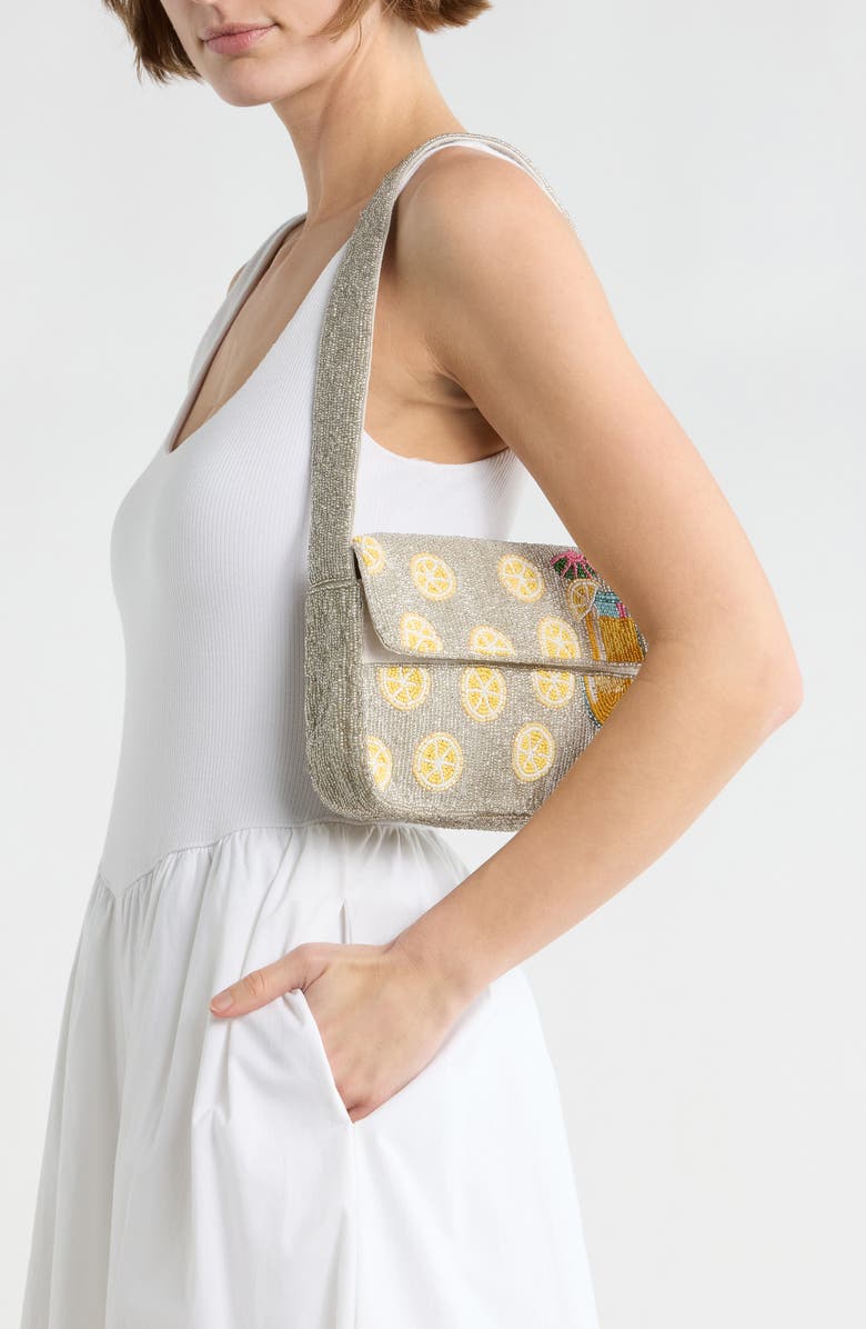 Collection XIIX Lemonade Beaded Baguette Shoulder Bag, Alternate, color, Grey Multi
