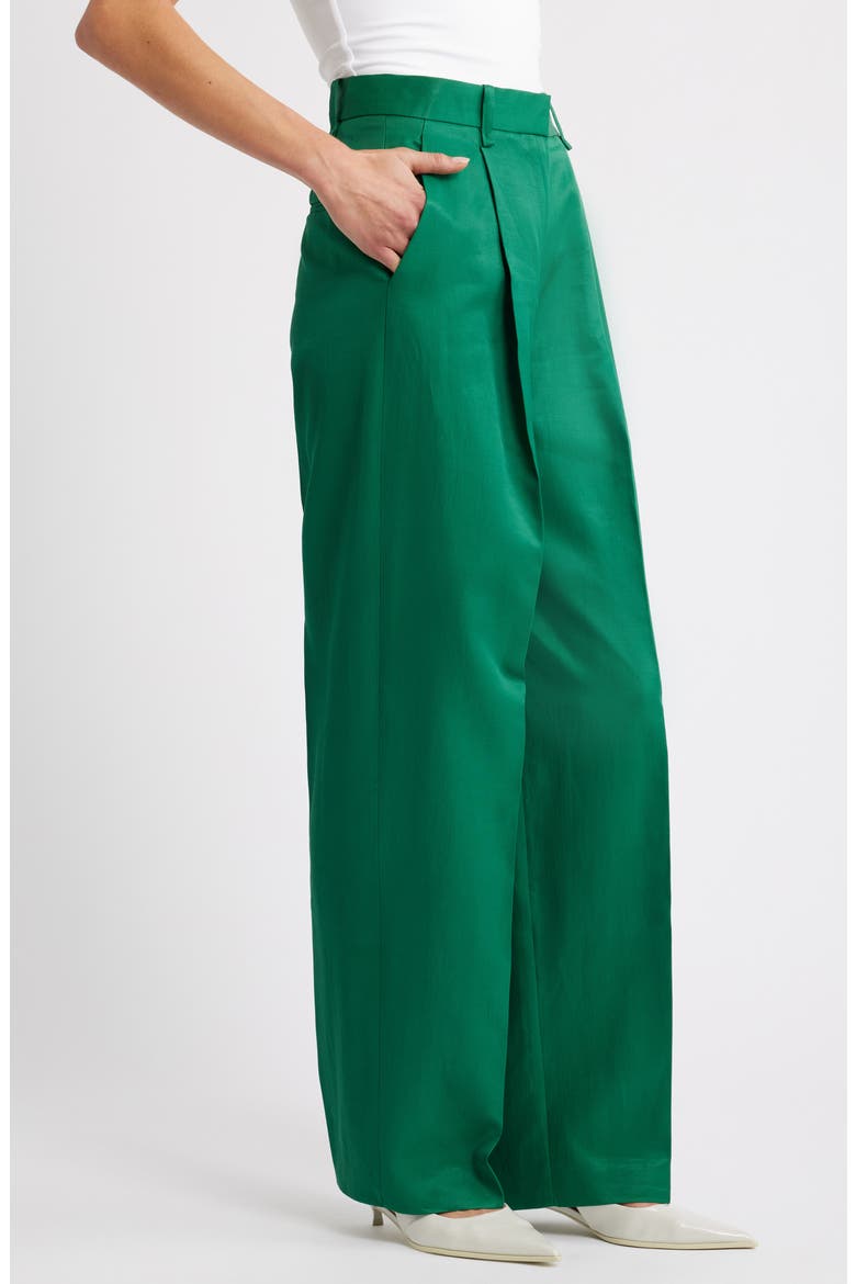 Otero Pleated Pants, Alternate, color, GREEN