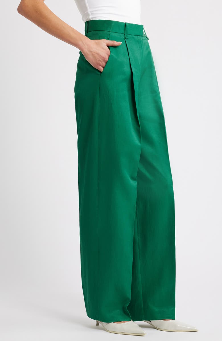 MANGO Otero Pleated Pants, Alternate, color, Green