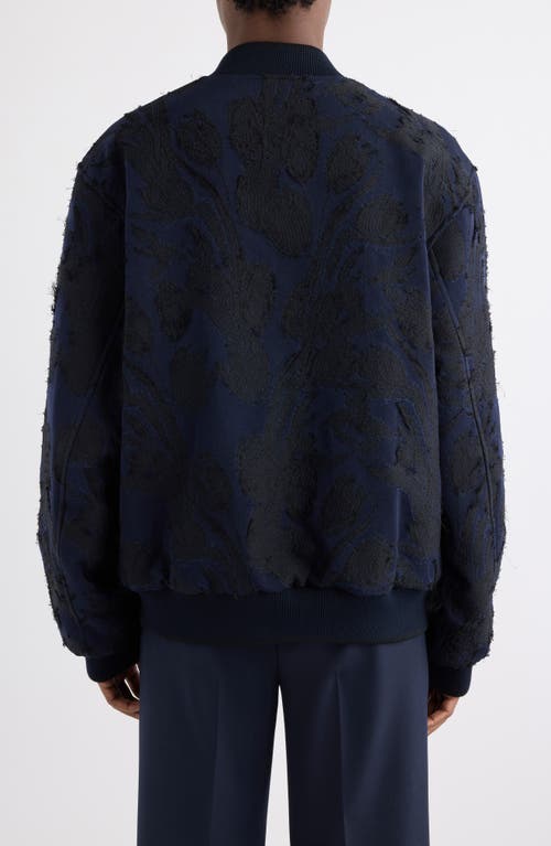 Dries Van Noten Volker Reversible Bomber Jacket In Blue