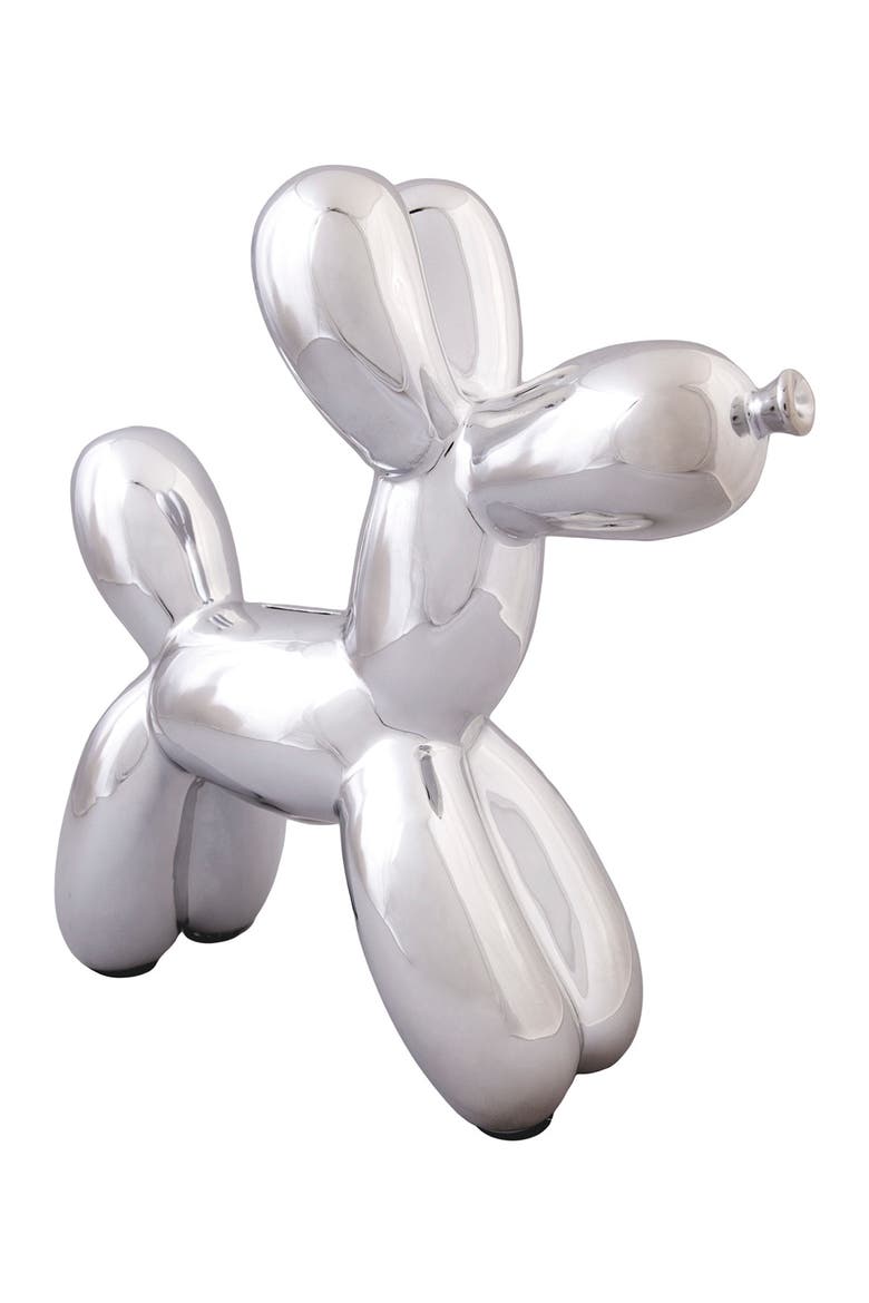 Silver Balloon Dog Bank, Main, color, CHROME