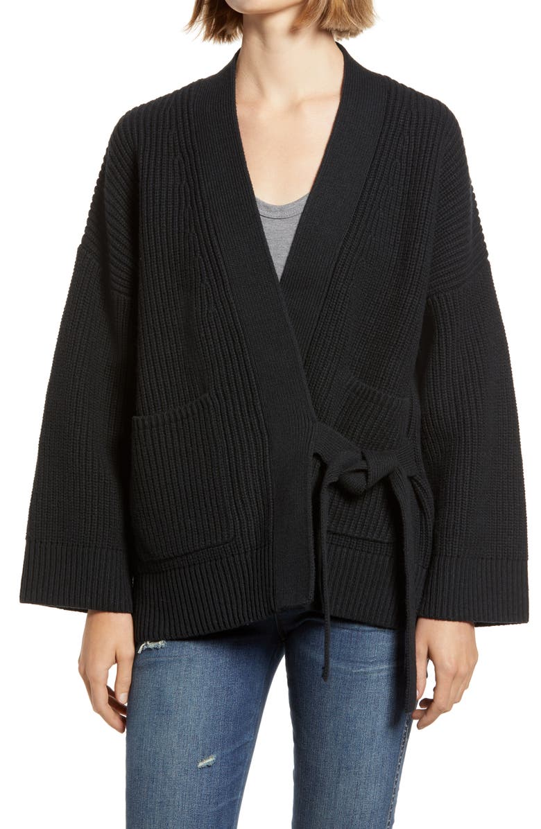 Madewell Madison Rib Side Tie Cardigan, Main, color,