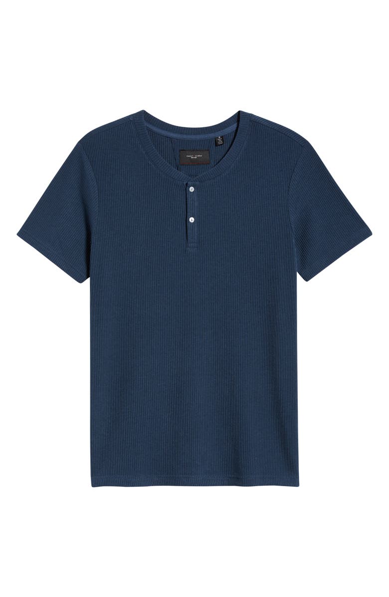 Daniel Buchler Ribbed Henley Pajama T-Shirt, Alternate, color, College Navy