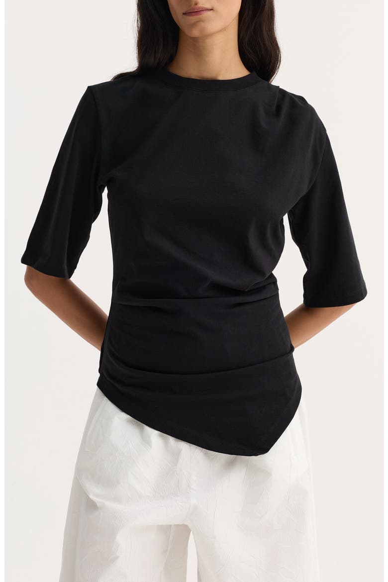 Reinvented Twisted Organic Cotton T-Shirt, Main, color, BLACK