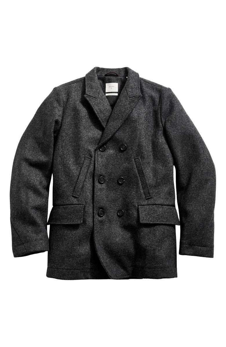 Billy Reid Bond Wool Blend Peacoat, Alternate, color, Grey Heather