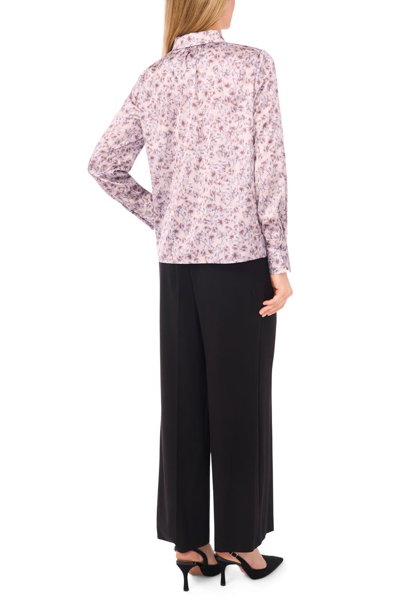 Halogen<sup>®</sup> Petal Vine Print Charmeuse Button-Up Shirt, Alternate, color, Cement