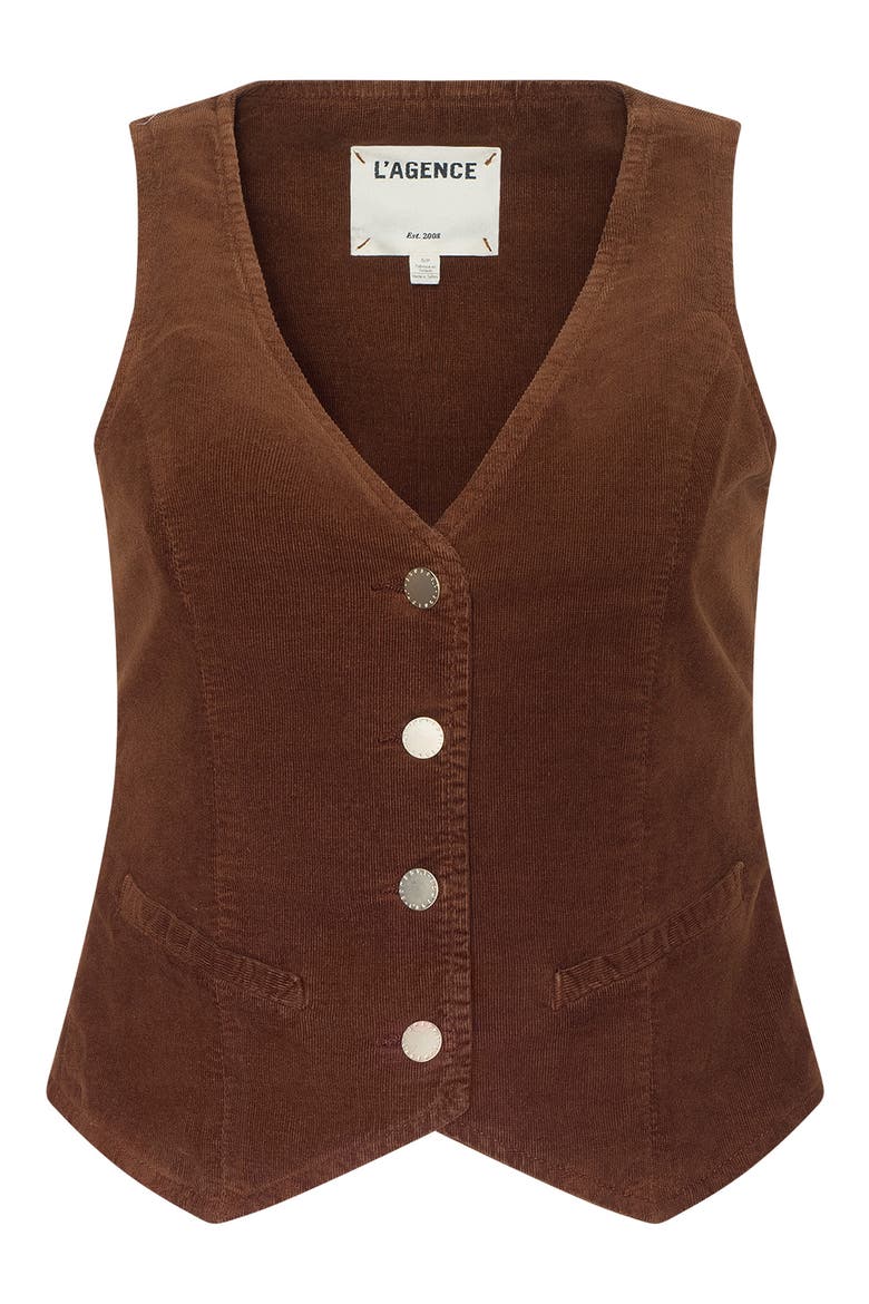 Yelena Corduroy Vest, Alternate, color, JAVA
