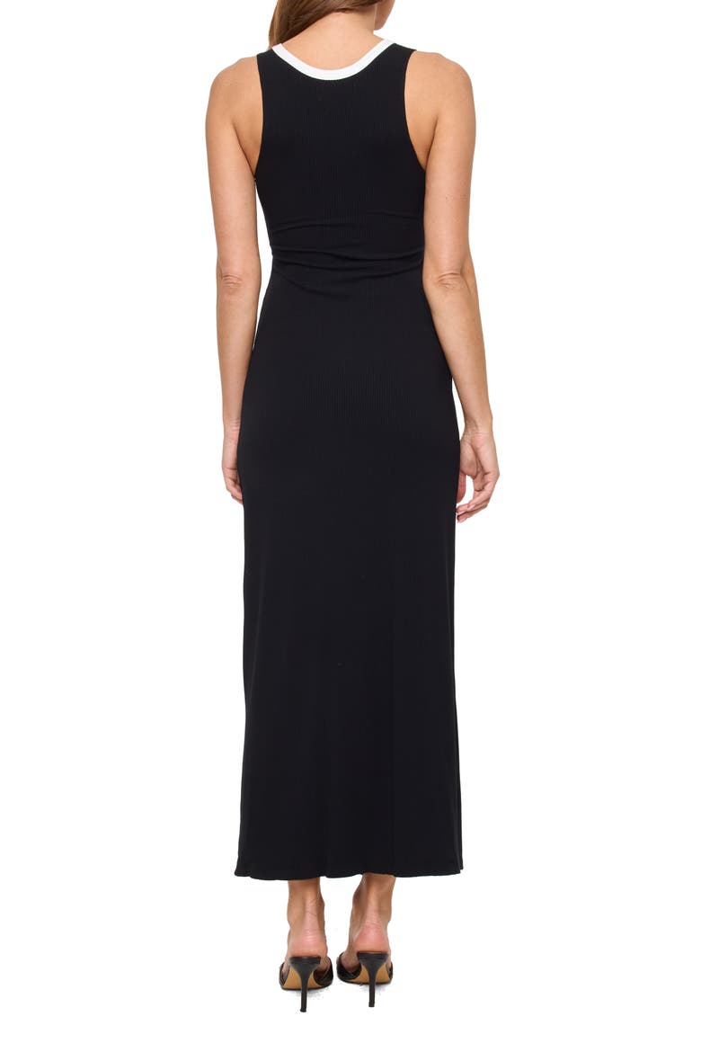 Steph Cutout Cover-Up Midi Dress, Alternate, color, BLACK/ CREAM