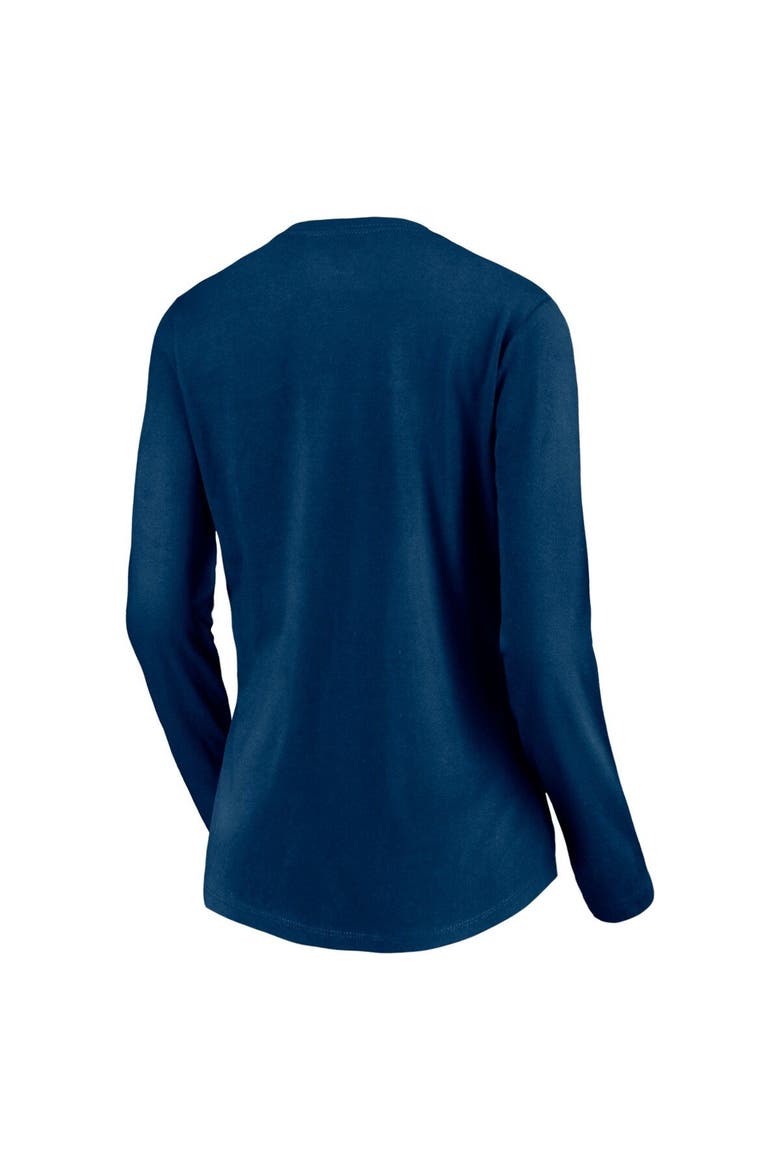 Women's Fanatics Branded Navy Houston Texans Highly Valued Long Sleeve V-Neck T-Shirt, Alternate, color, Navy