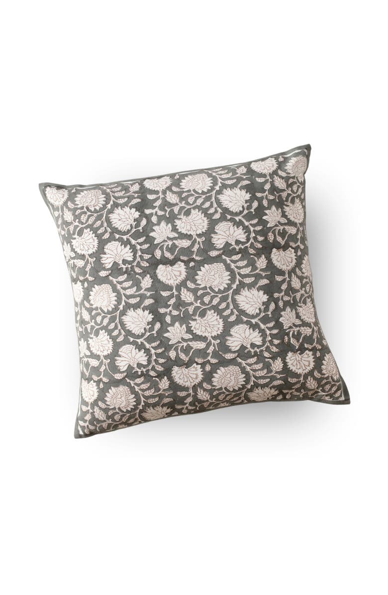 Mela Artisans Blockprint Pillow - Cover Only, Main, color, Charcoal