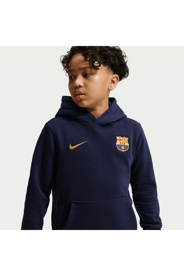 Youth Nike Navy Barcelona Club Hoodie, Alternate, color, Navy