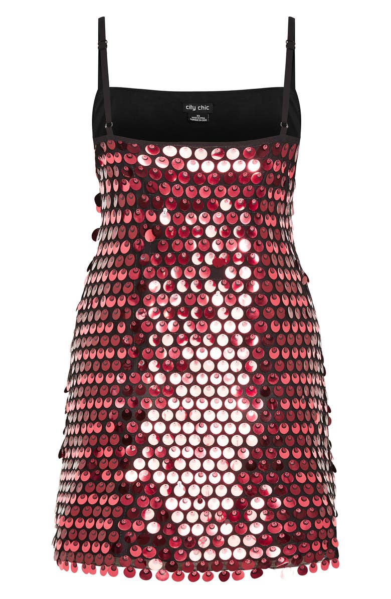 City Chic Disco Sequin Minidress, Alternate, color, Pink