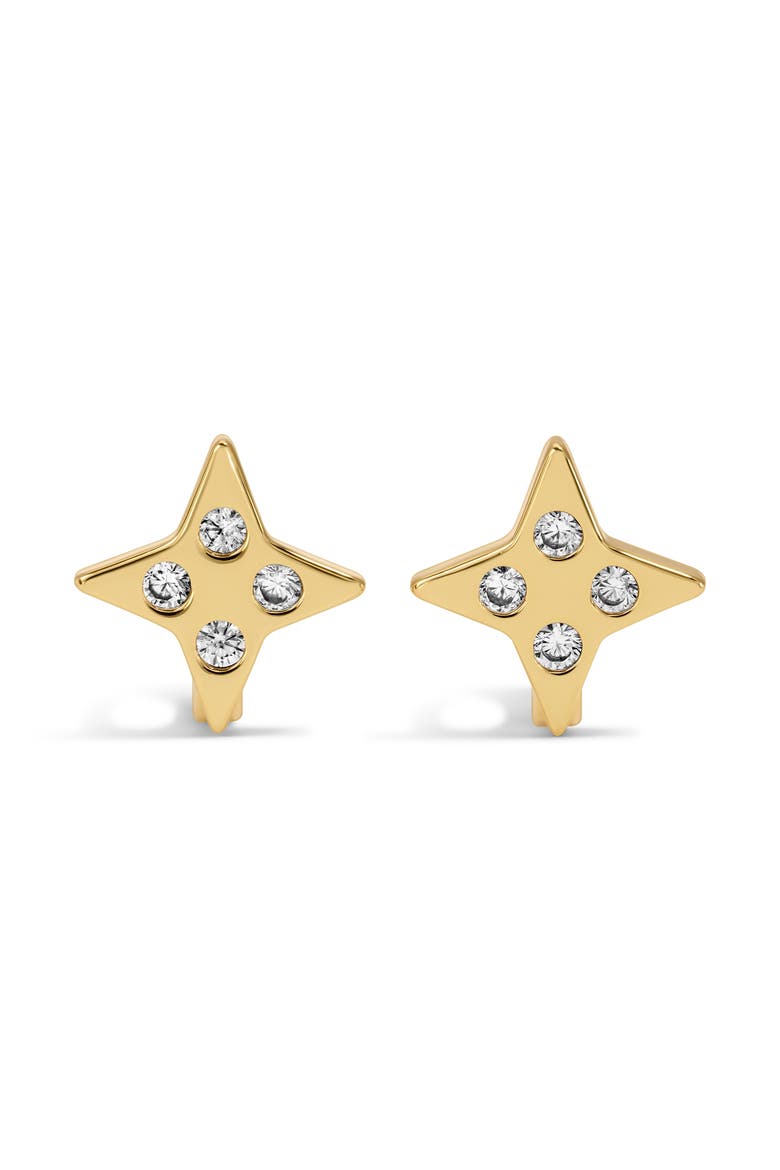 Star Huggies, Alternate, color, Yellow Gold