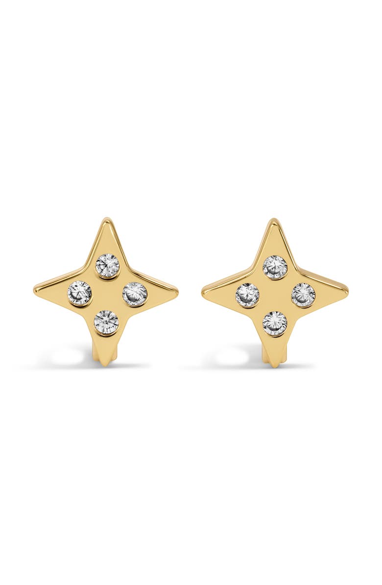 Mazin Jewels Star Huggies, Alternate, color, Yellow Gold