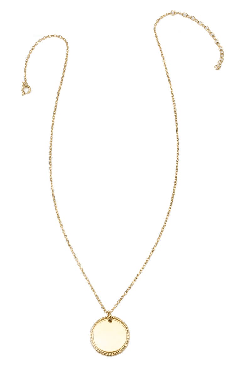 Men's Engravable Goldtone Pendant Necklace, Main, color, GOLD