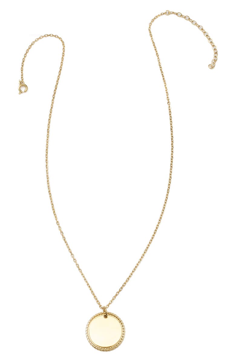 Cufflinks, Inc. Men's Engravable Goldtone Pendant Necklace, Main, color, Gold