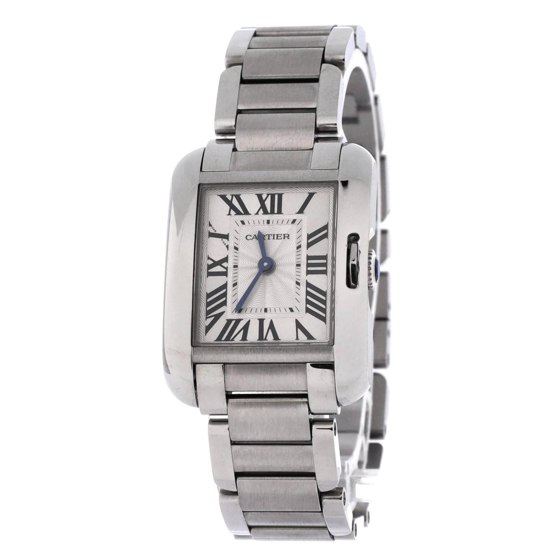 Tank Anglaise Quartz Watch Stainless Steel 23, Alternate, color, Metallic Silver