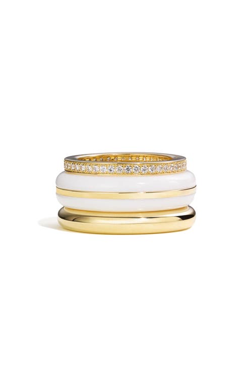 BY PARIAH Set of 3 Stack Rings in White 