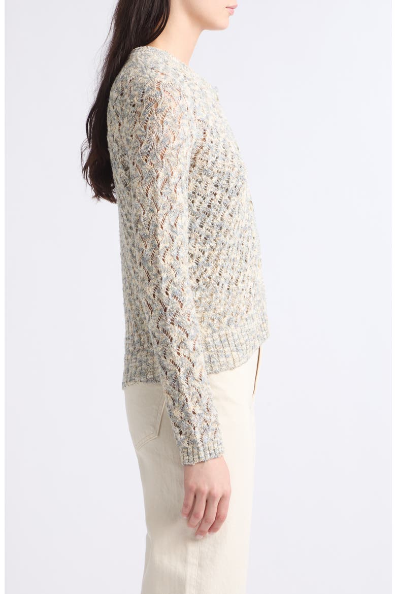 Drummond Semisheer Cotton Blend Cardigan, Alternate, color, DOVE MULTI