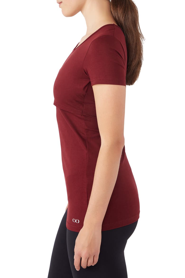 Maternity/Nursing Tee, Alternate, color, BURGUNDY