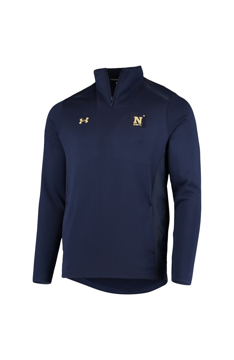 Under Armour Men's Under Armour Navy Navy Midshipmen 2021 Sideline Command Quarter-Zip Jacket, Alternate, color,
