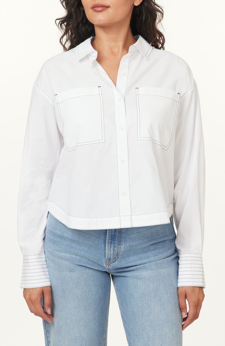 Scotch & Soda Cotton Button-Up Shirt, Main, color,