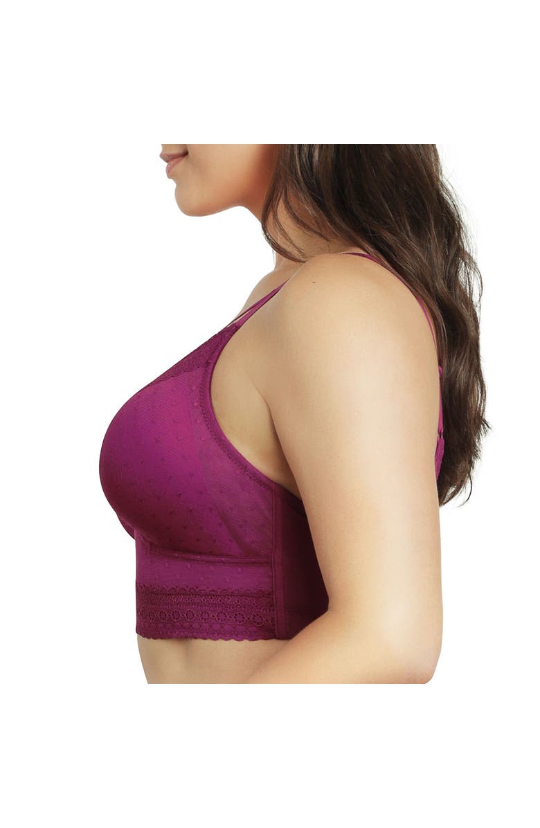 Parfait Mia Wire-Free Padded Mesh Bralette, Alternate, color, Blackberry