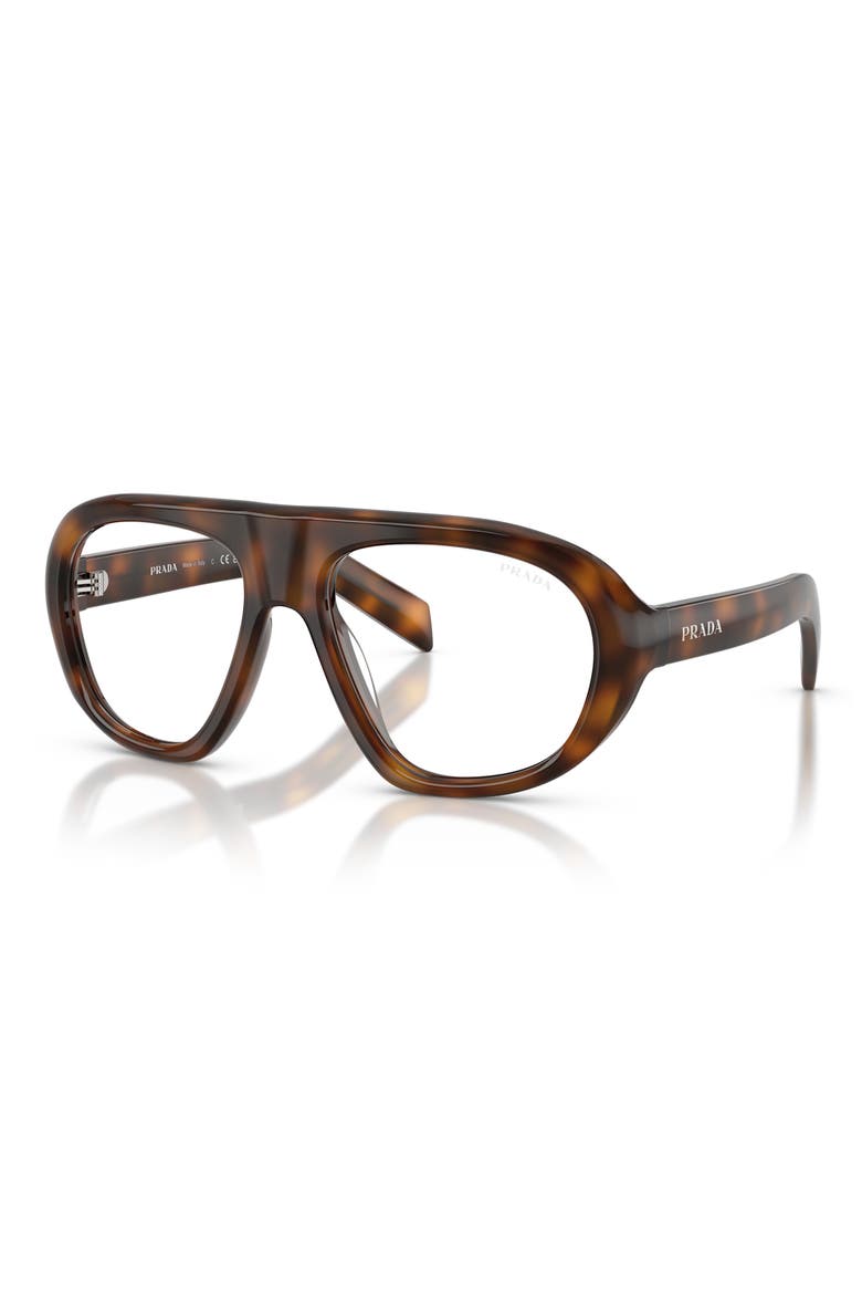 56mm Irregular Blue Light Blocking Glasses, Alternate, color, TORTOISE / CLEAR BLUE LIGHT