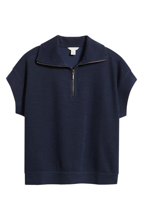Short Sleeve Quarter Zip Sweatshirt