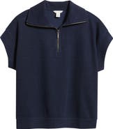 Caslon® Short Sleeve Quarter Zip Sweatshirt