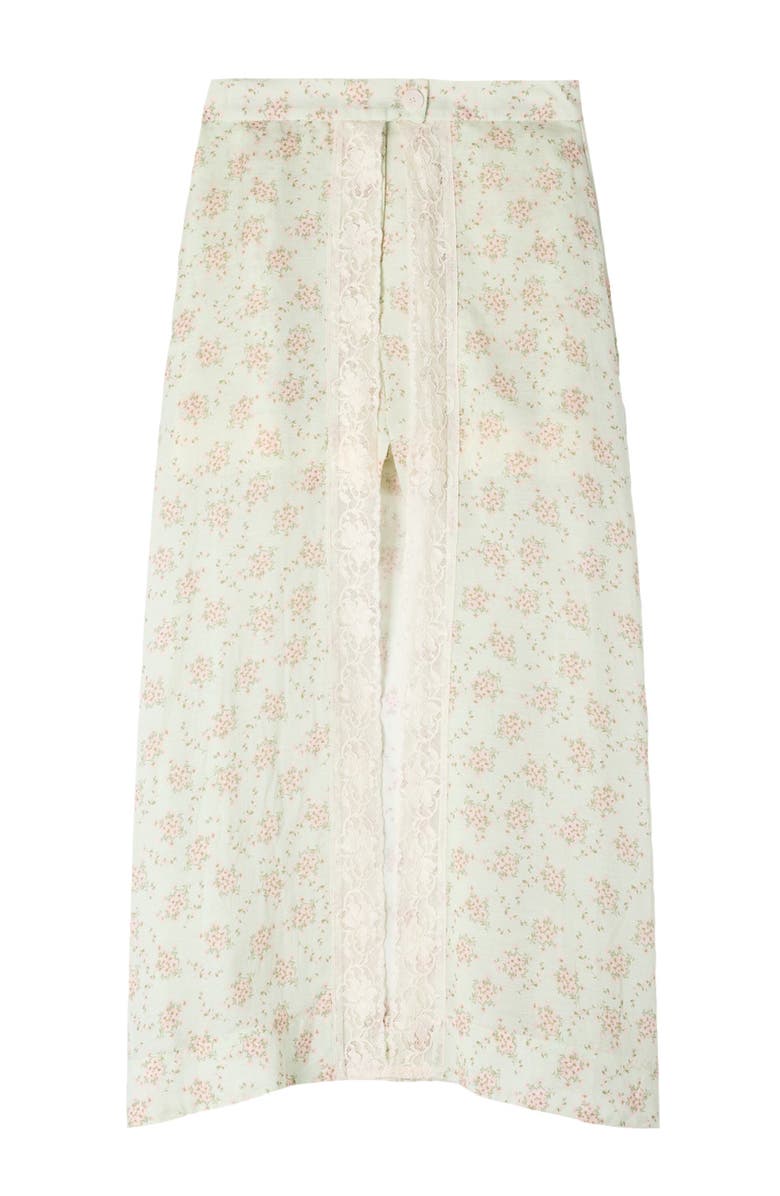 SANDRO Floral print maxi skort, Alternate, color, Pink / Green