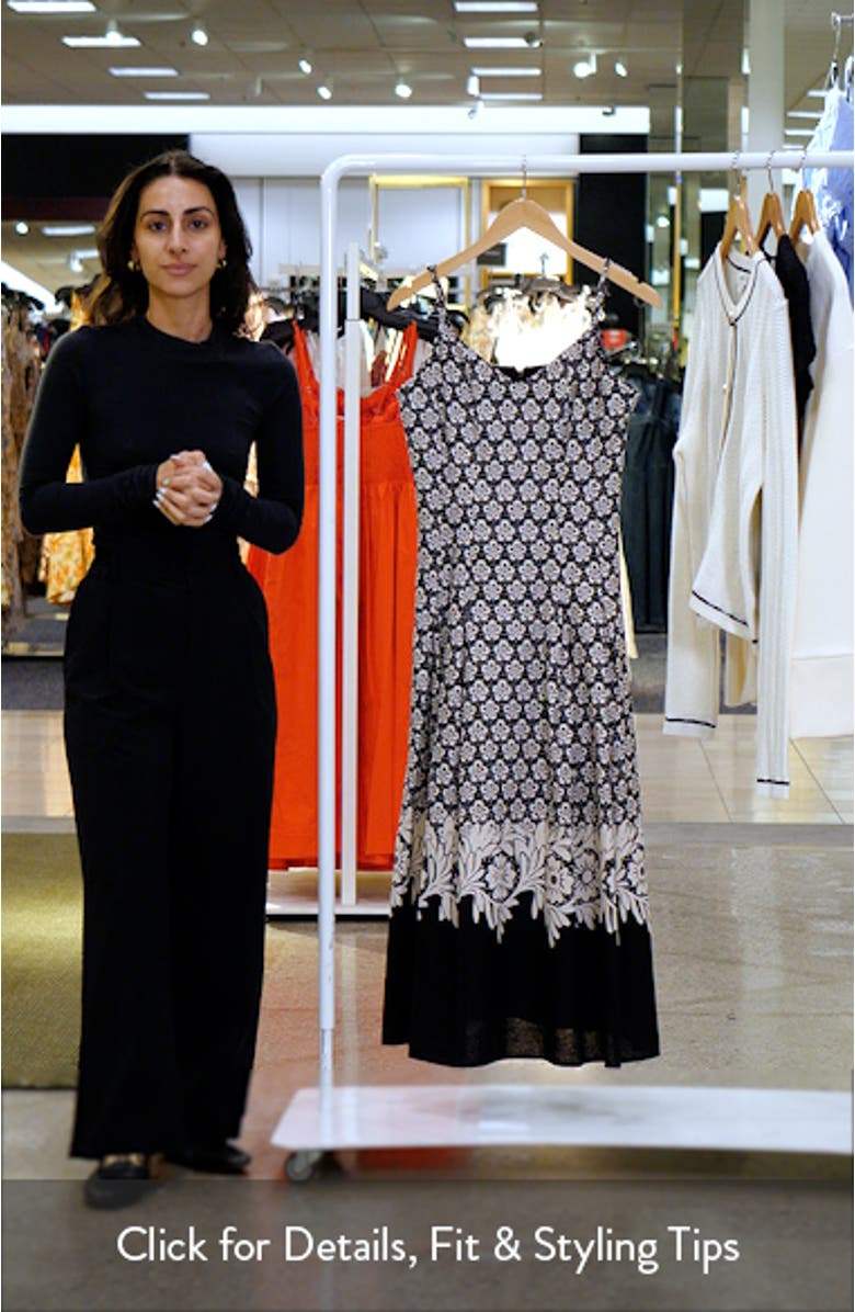 Mixed Floral Linen Blend Dress, sales video thumbnail