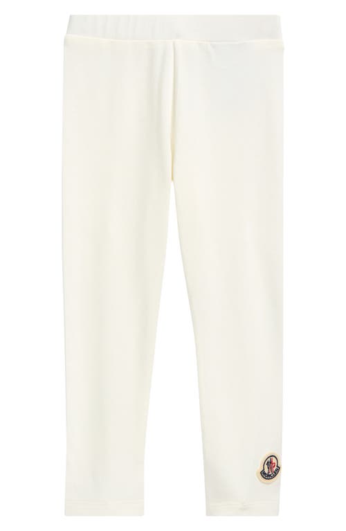Moncler Kids' Logo Patch Leggings In White