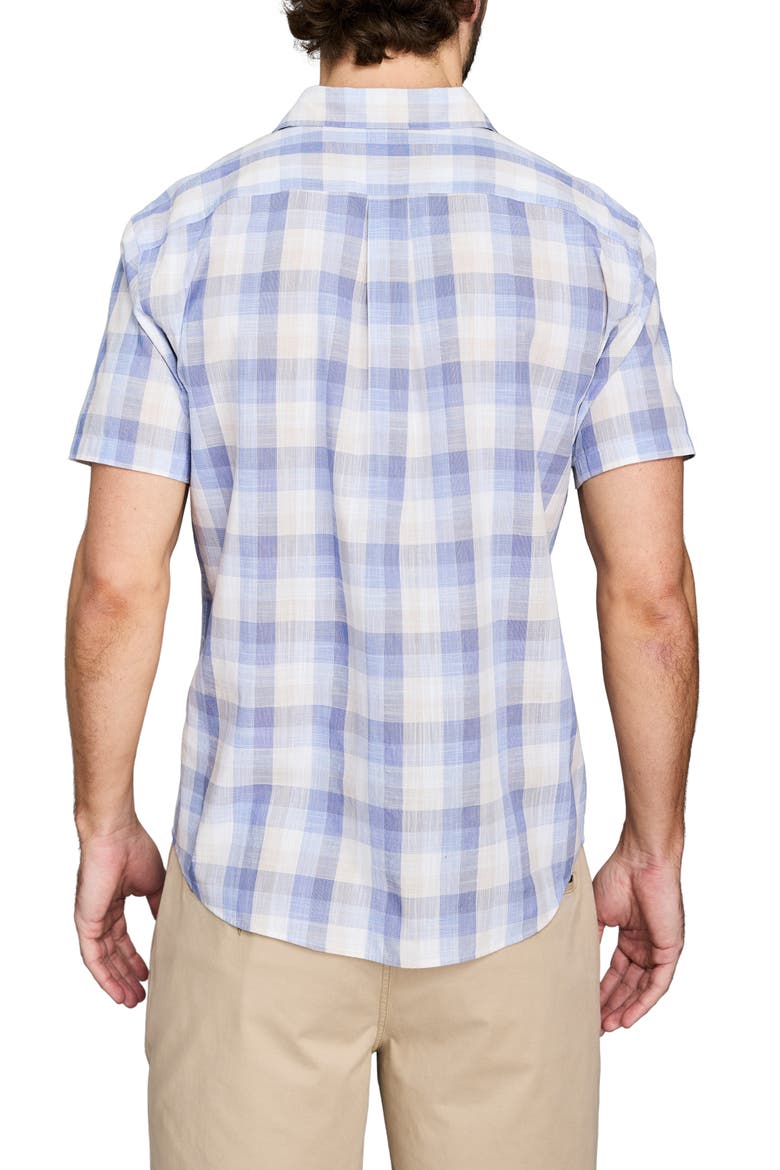 Hutcheson Plaid Short Sleeve Button-Up Shirt, Alternate, color, BLUE MULTI