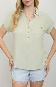 Blu Pepper Half Button Shirt