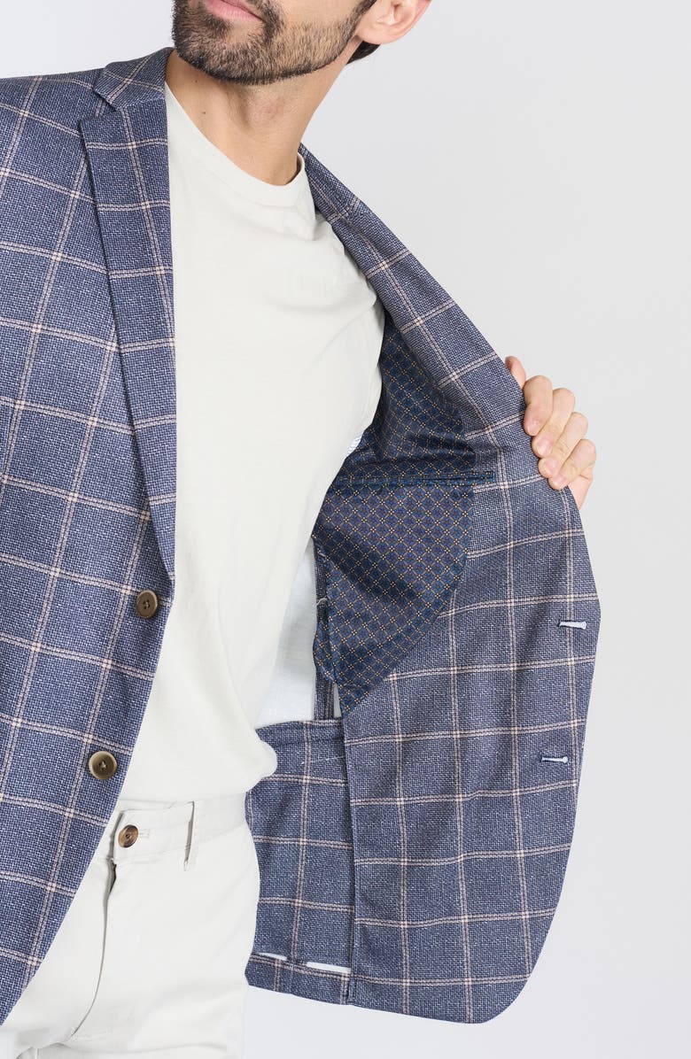 SAVILE ROW CO Navy & Tan Birdseye Blazer, Alternate, color, Navy
