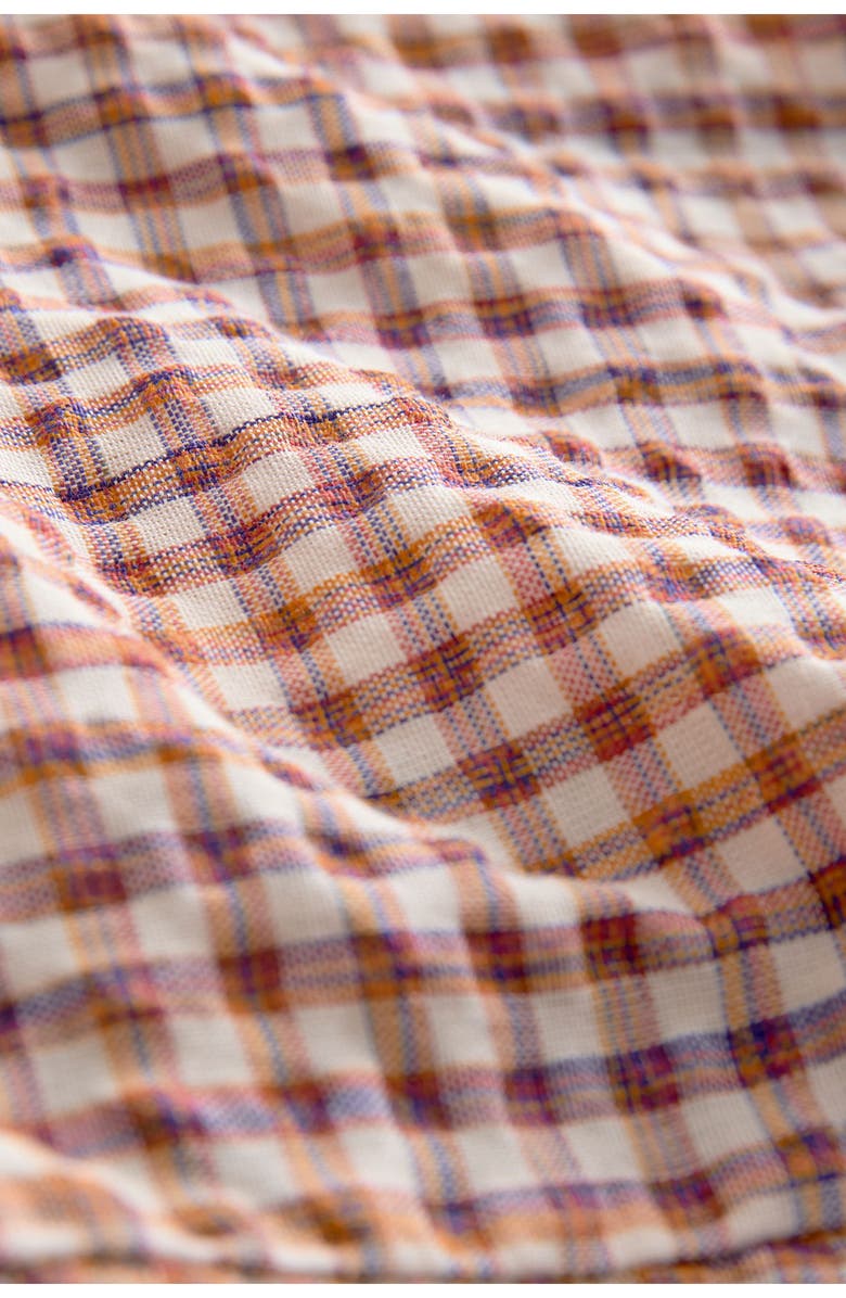 NEXT Sleeveless Gingham Cotton Blend Minidress, Alternate, color, Brown