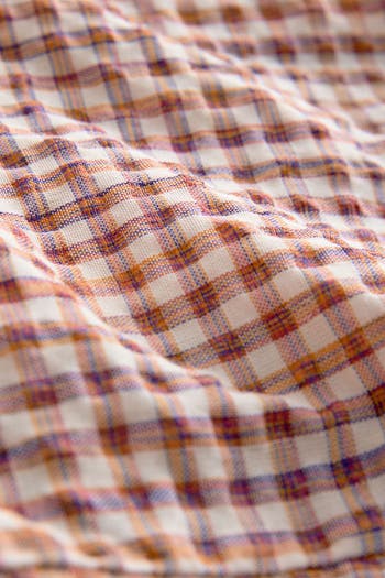 Sleeveless Gingham Cotton Blend Minidress
