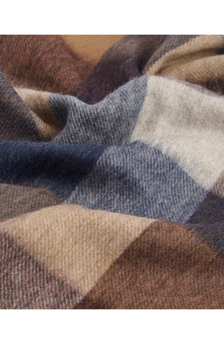 Barbour Tattersall Check Lambswool Fringe Scarf, Alternate, color, Midnight Oak