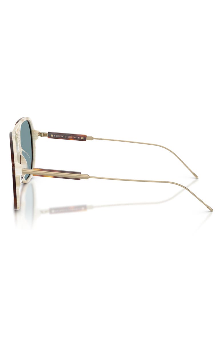 Brunello Cucinelli 57mm Pillow Sunglasses, Alternate, color, Havana / Night