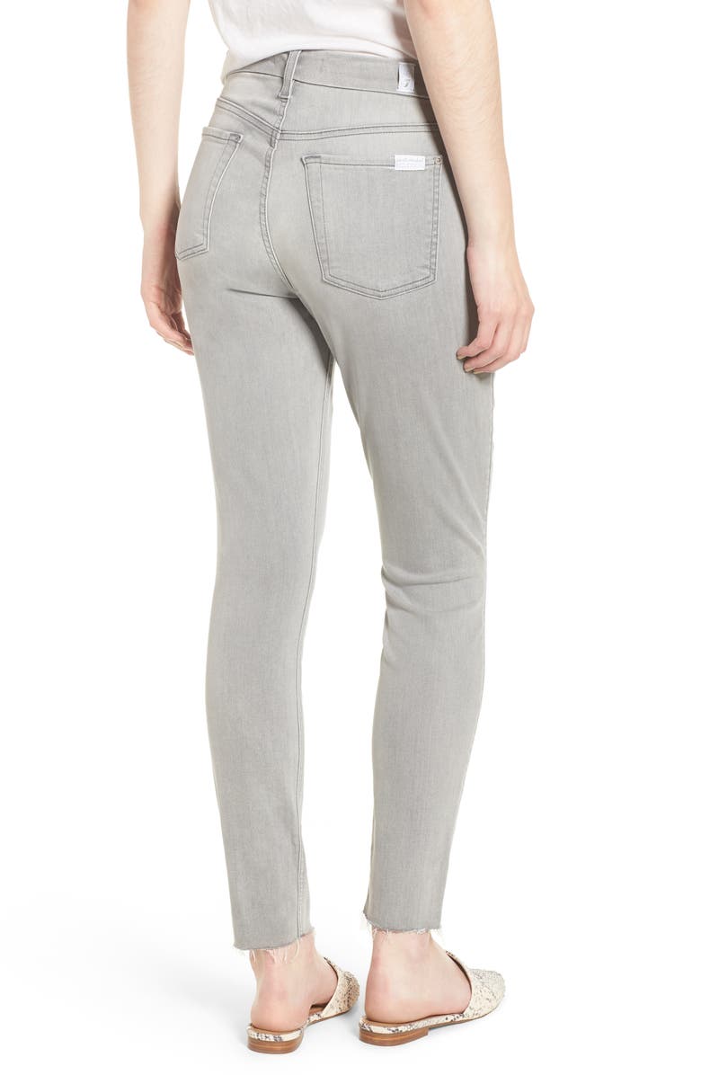 7 For All Mankind <sup>®</sup> b(air) High Waist Raw Hem Ankle Skinny Jeans, Alternate, color,