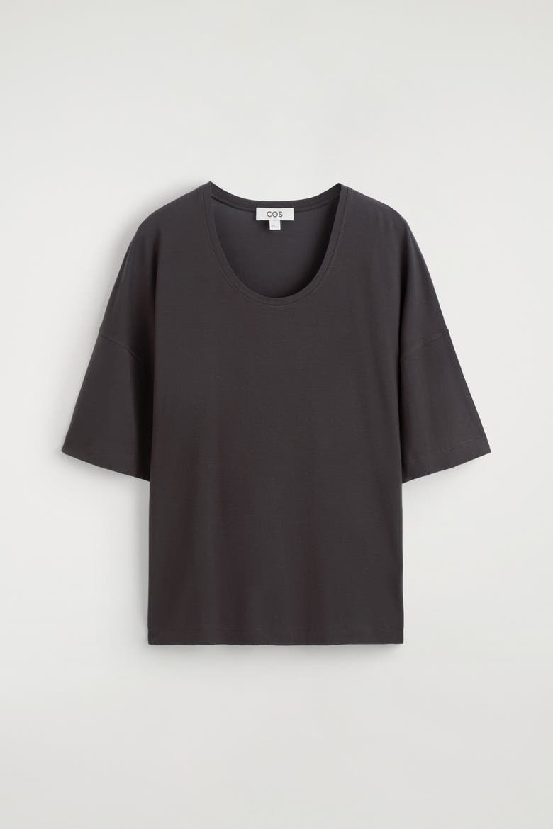 Fluid Modal Scoop-Neck T-Shirt, Alternate, color, BROWN