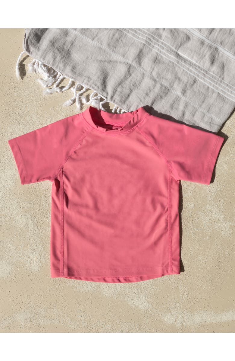 Leveret Kids Short Sleeve Rash Guard, UPF 50+ Swim Shirt, Alternate, color, Pink