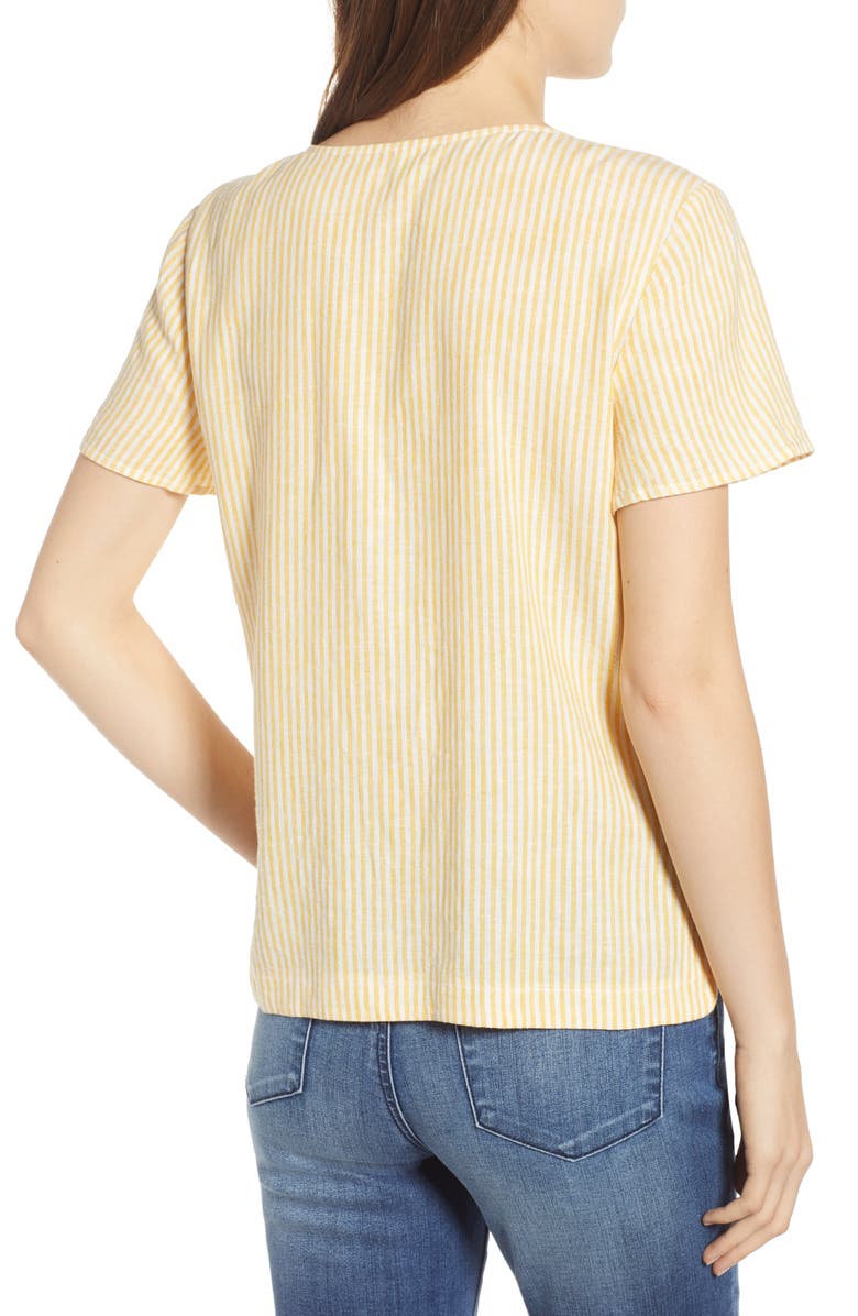 BP. Button Front Linen Blend Top, Alternate, color,