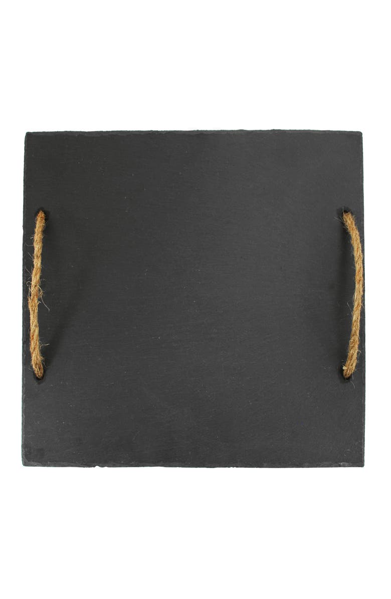 TWINE Slate Cheese Board with Rope Handles, Alternate, color, Black