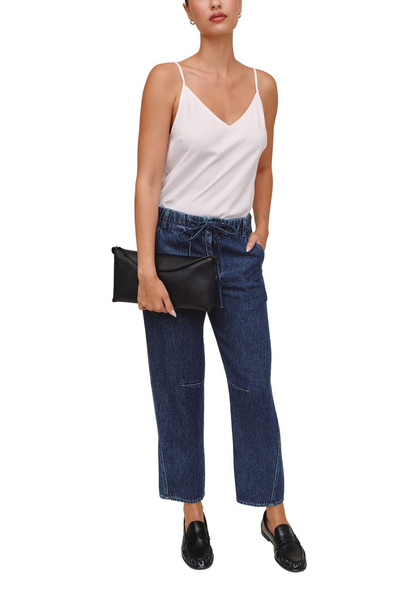 Soft Barrel Leg Pants, Alternate, color, DARK RINSE WASH
