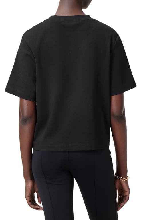 Allsaints Womens Black Lover Lisa Embroidered Cotton-jersey T-shirt