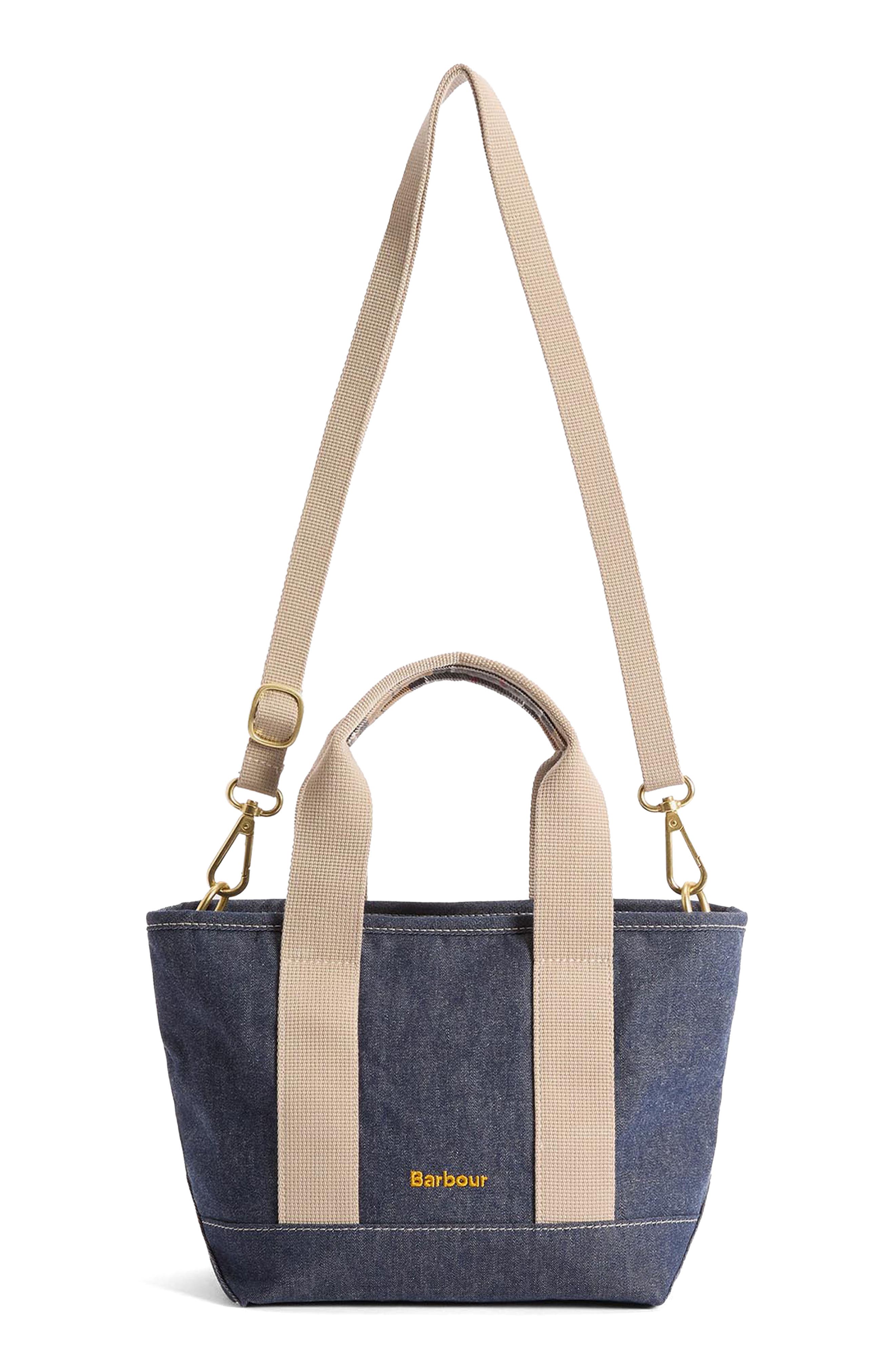 Barbour Mini Mya Denim Tote, Alternate, color, Indigo