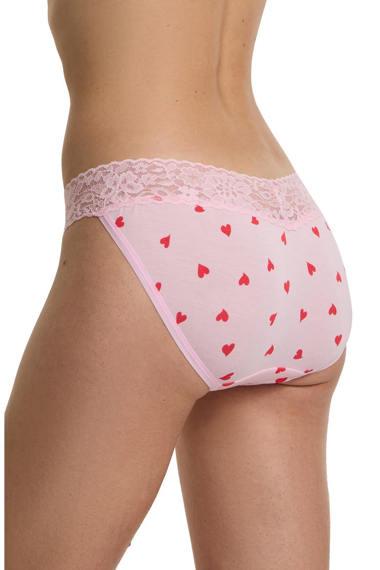 Dream Printed V-Cut Bikini Briefs, Alternate, color, SO IN LOVE PINK